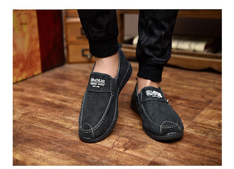 Summer Slip On Men's Casual Shoes Rubber Solid Mens Canvas Shoes Lightweight Waterproof Flat Casual Sneakers Loafer Shoes Casual Canvas Indoor Loafers